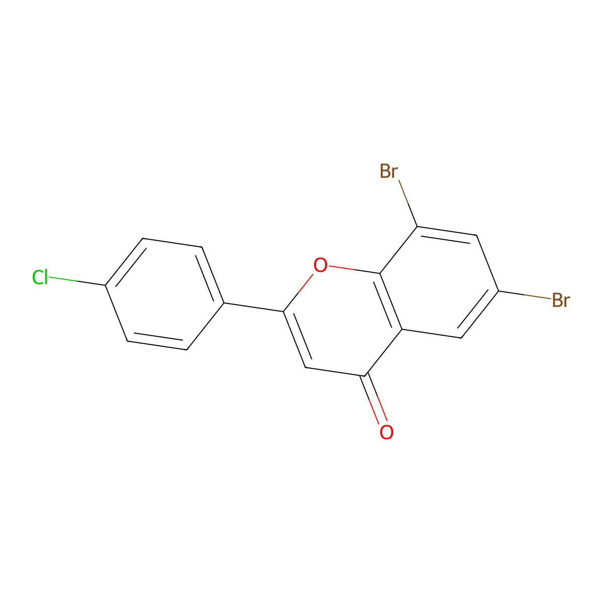 4'-Chloro-6,8-dibromoflavone molecular structure, CAS 75768-00-2