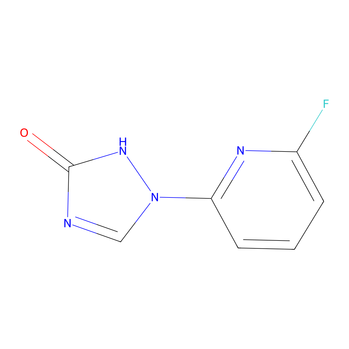 1-(6-fluoro-2-pyridinyl)-1H-1,2,4-triazol-3-ol molecular structure, CAS 75771-79-8