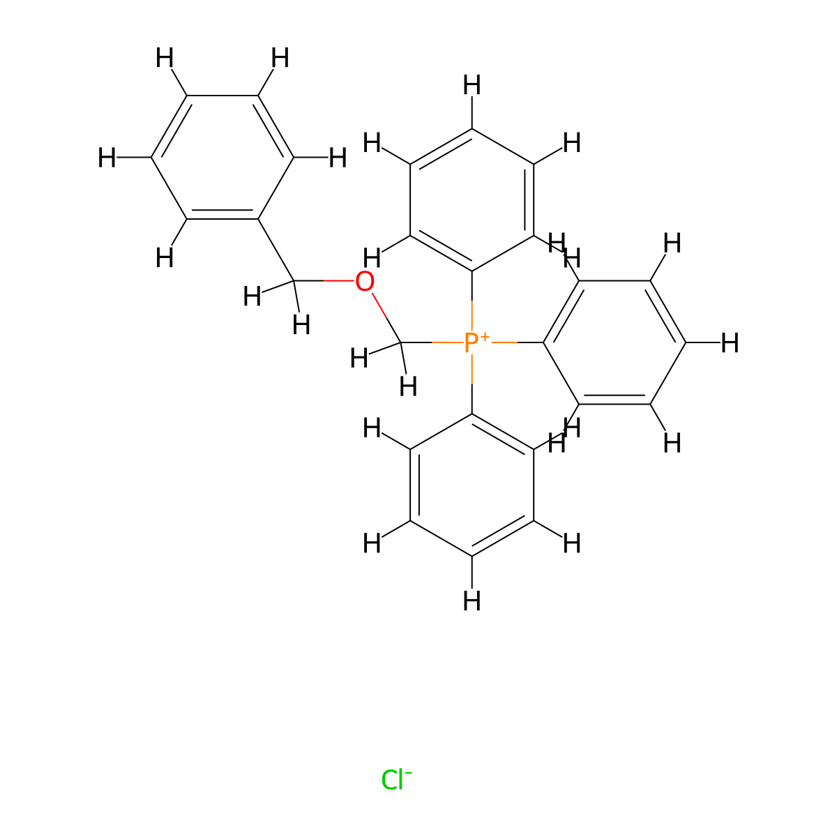 ((Benzyloxy)methyl)triphenylphosphonium chloride molecular structure, CAS 75772-01-9
