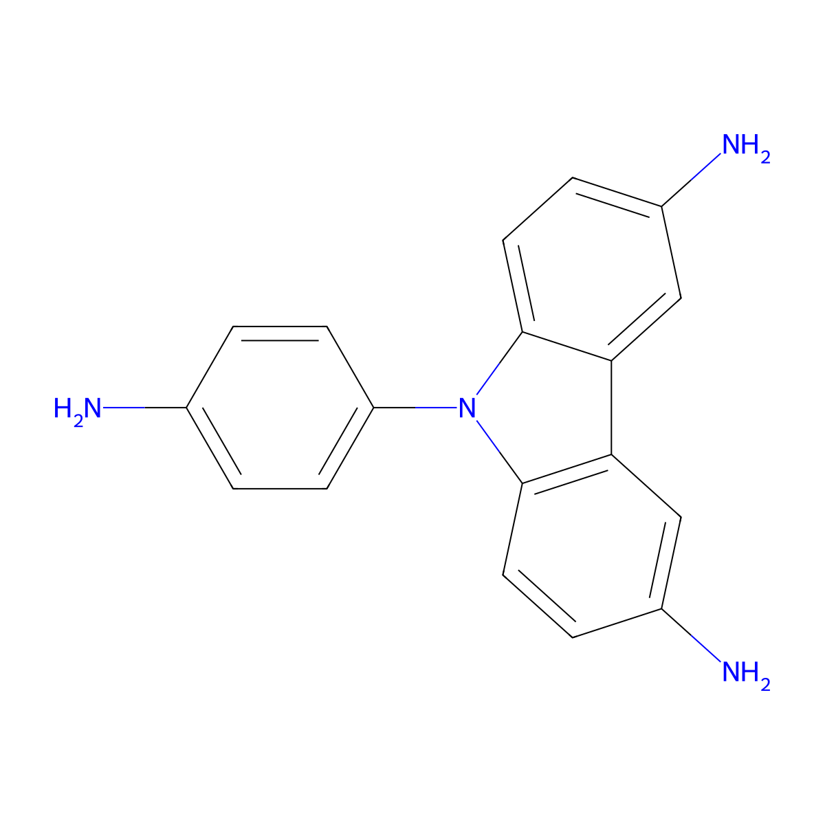 9-(4-Aminophenyl)-9H-carbazole-3,6-diamine molecular structure, CAS 75773-11-4
