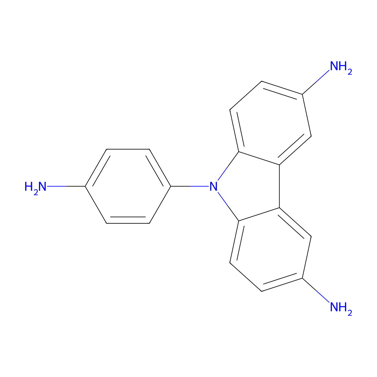 9-(4-Aminophenyl)-9H-carbazole-3,6-diamine molecular structure, CAS 75773-11-4