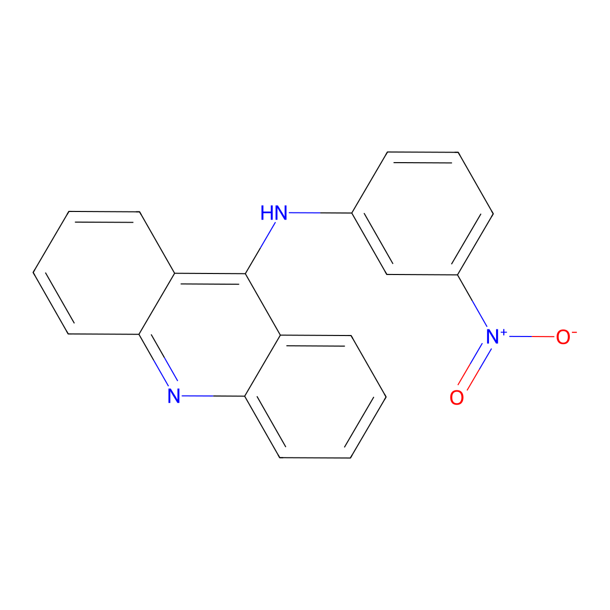 Acridine, 9-(m-nitroanilino)- molecular structure, CAS 75775-63-2