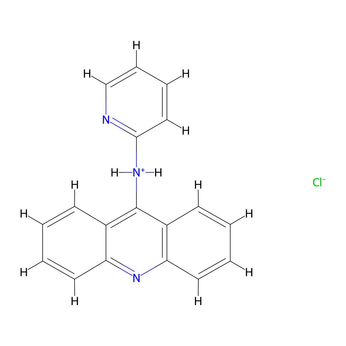 N-(Pyridin-2-yl)acridin-9(10H)-imine--hydrogen chloride (1/1) molecular structure, CAS 75775-71-2