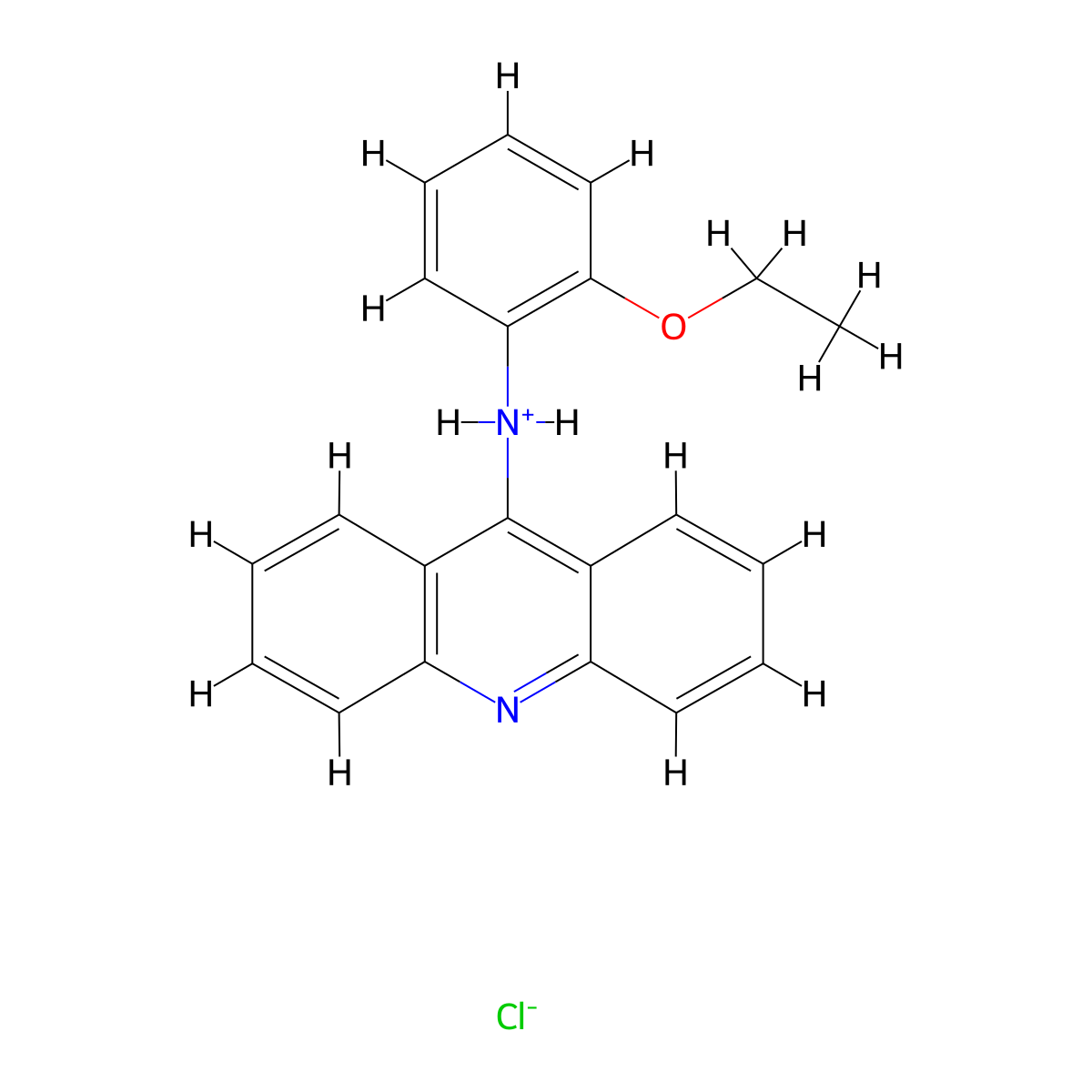 Acridine, 9-(o-ethoxyanilino)-, hydrochloride molecular structure, CAS 75775-79-0