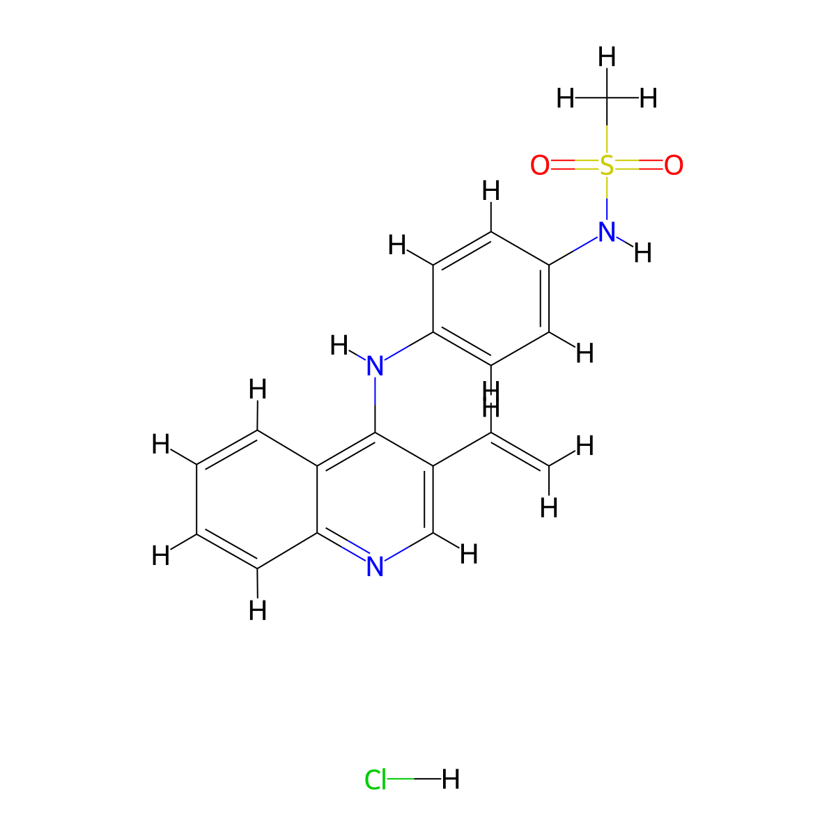 Methanesulfonamide, N-(p-(acridin-9-ylamino)phenyl)-, hydrochloride molecular structure, CAS 75775-83-6