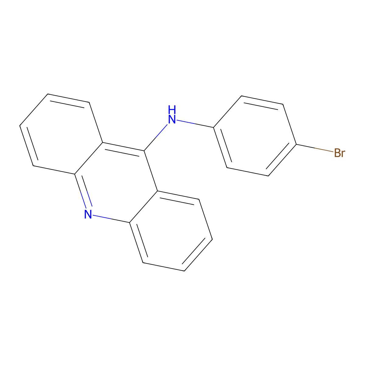 Acridine, 9-(p-bromoanilino)- molecular structure, CAS 75775-90-5