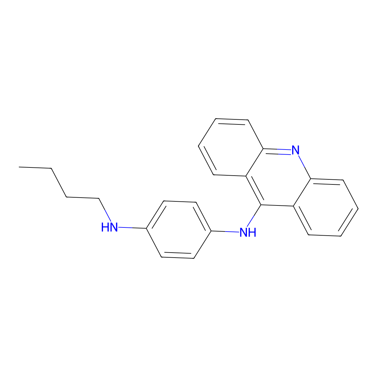 Acridine, 9-(p-(butylamino)anilino)- molecular structure, CAS 75775-92-7