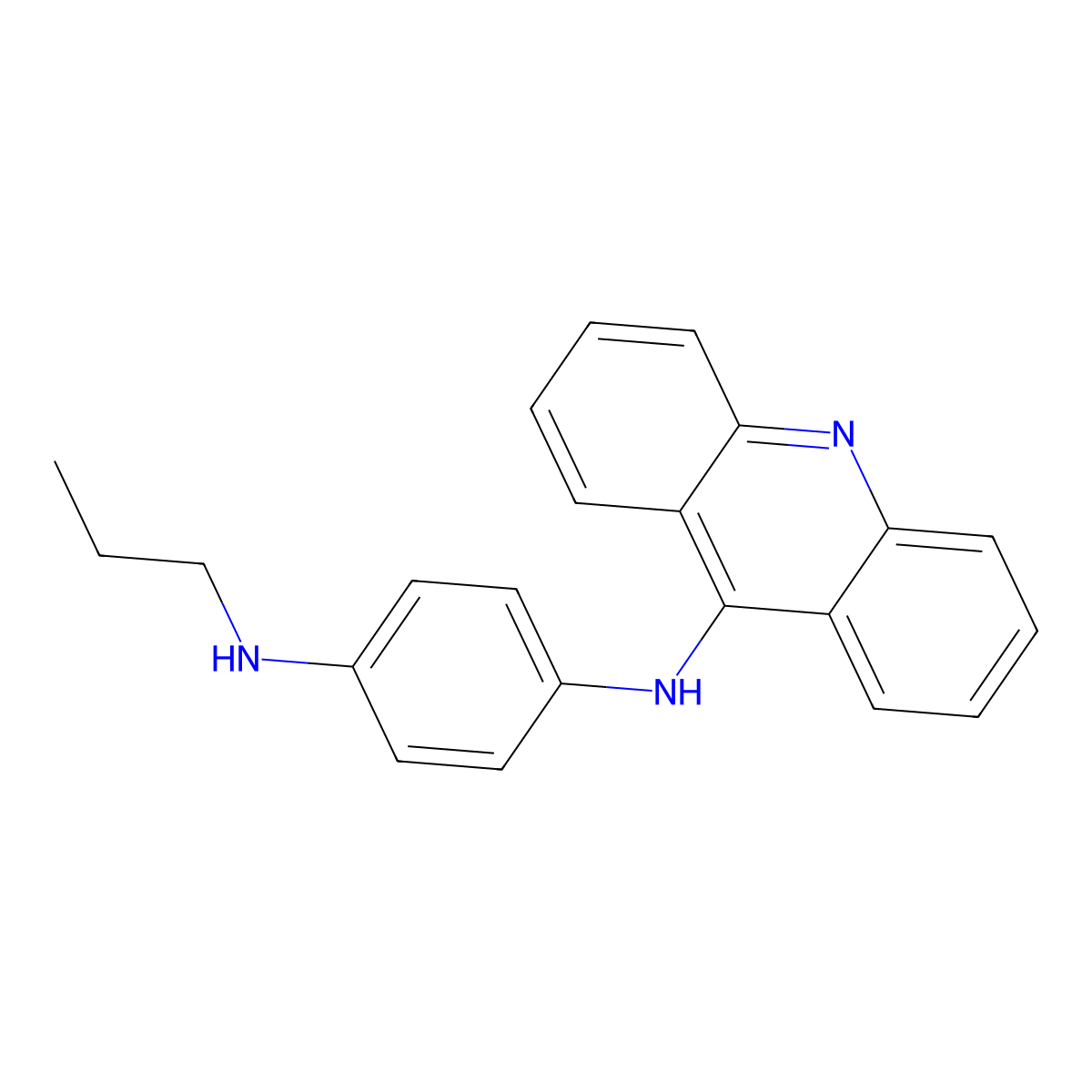 Acridine, 9-(p-(propylamino)anilino)- molecular structure, CAS 75775-98-3