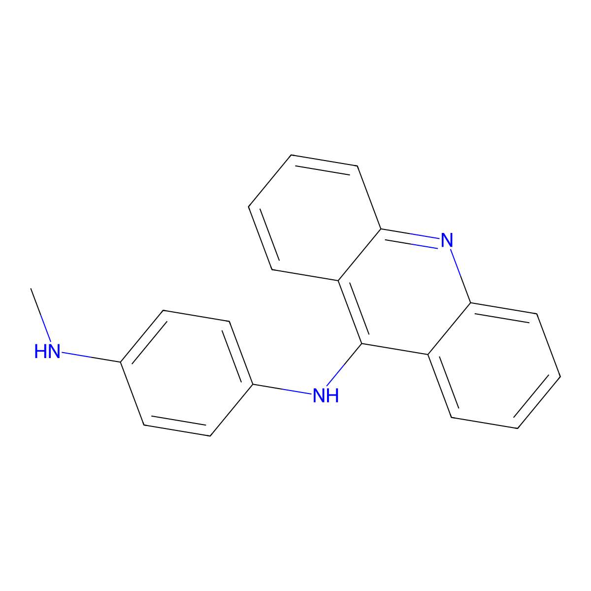 Acridine, 9-(p-(methylamino)anilino)- molecular structure, CAS 75776-00-0