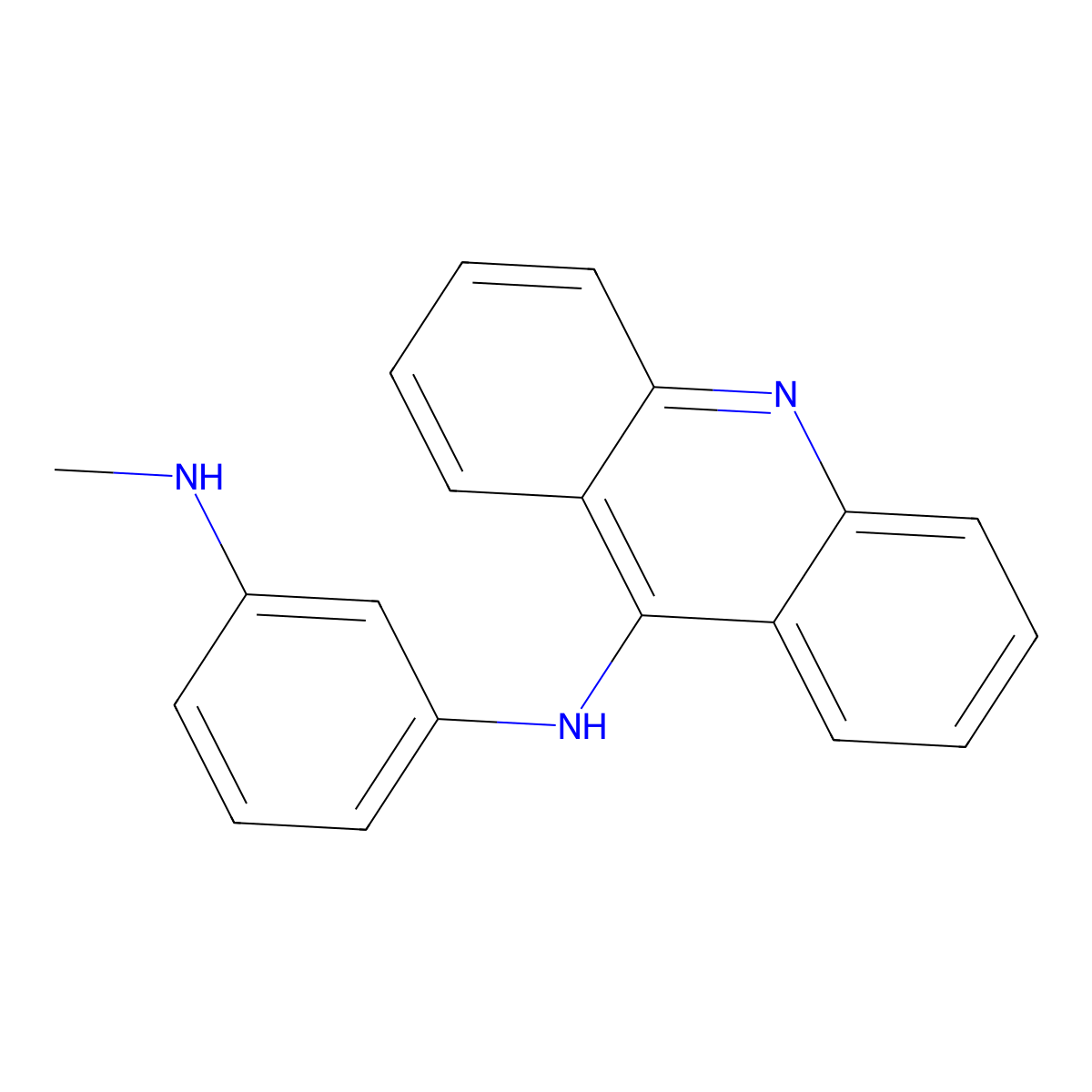 Acridine, 9-(m-(methylamino)anilino)- molecular structure, CAS 75776-01-1
