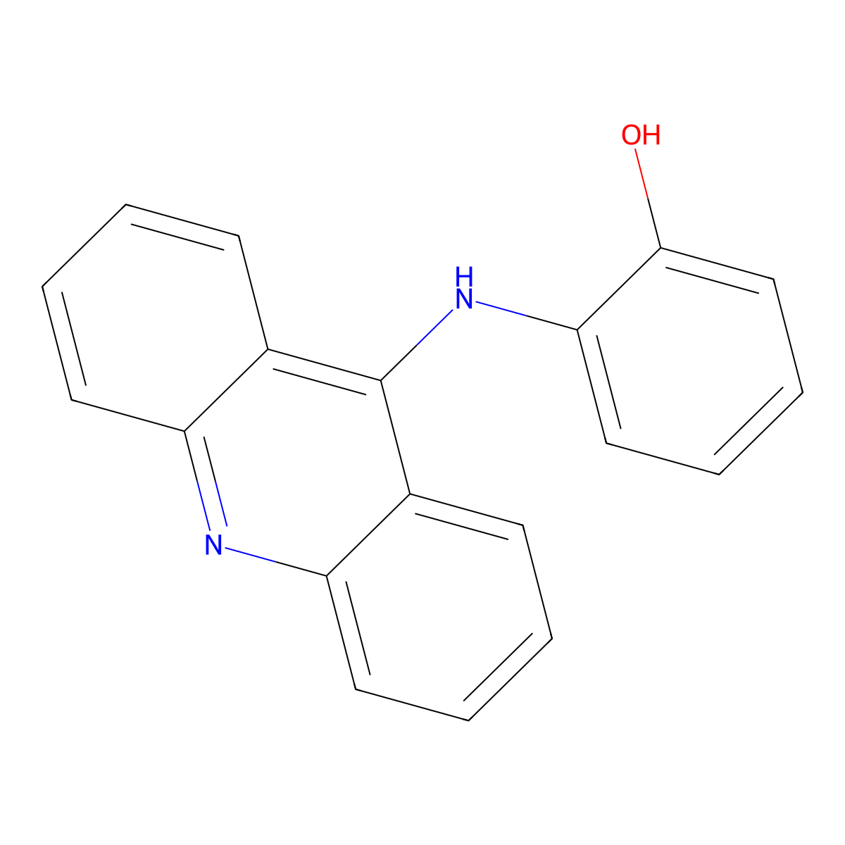Phenol, o-(9-acridinylamino)- molecular structure, CAS 75776-02-2