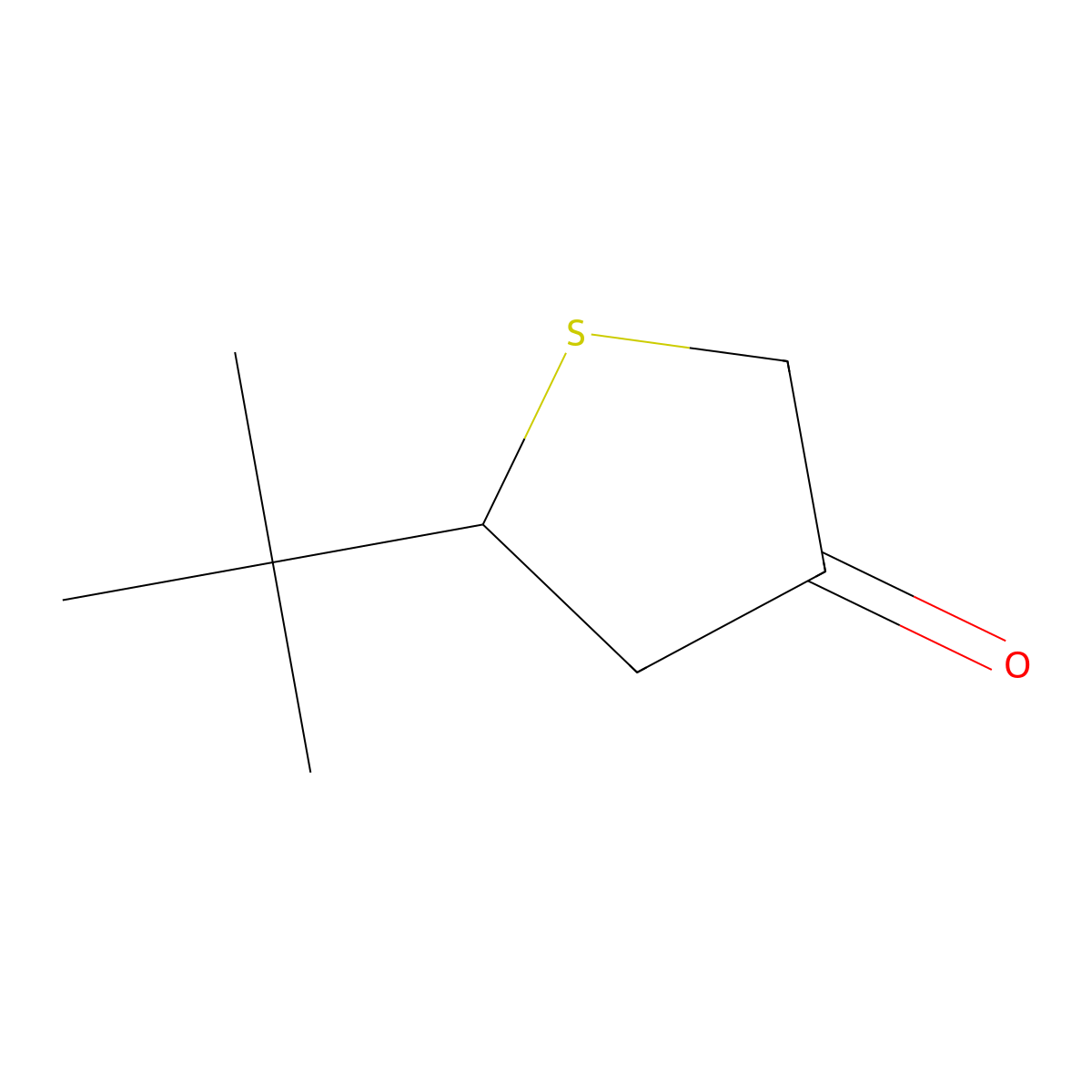 5-Tert-butylthiolan-3-one molecular structure, CAS 75782-75-1