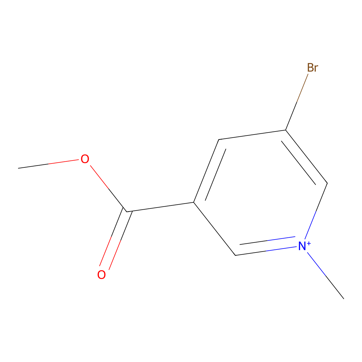 3-Bromo-5-(methoxycarbonyl)-1-methylpyridinium molecular structure, CAS 757892-09-4