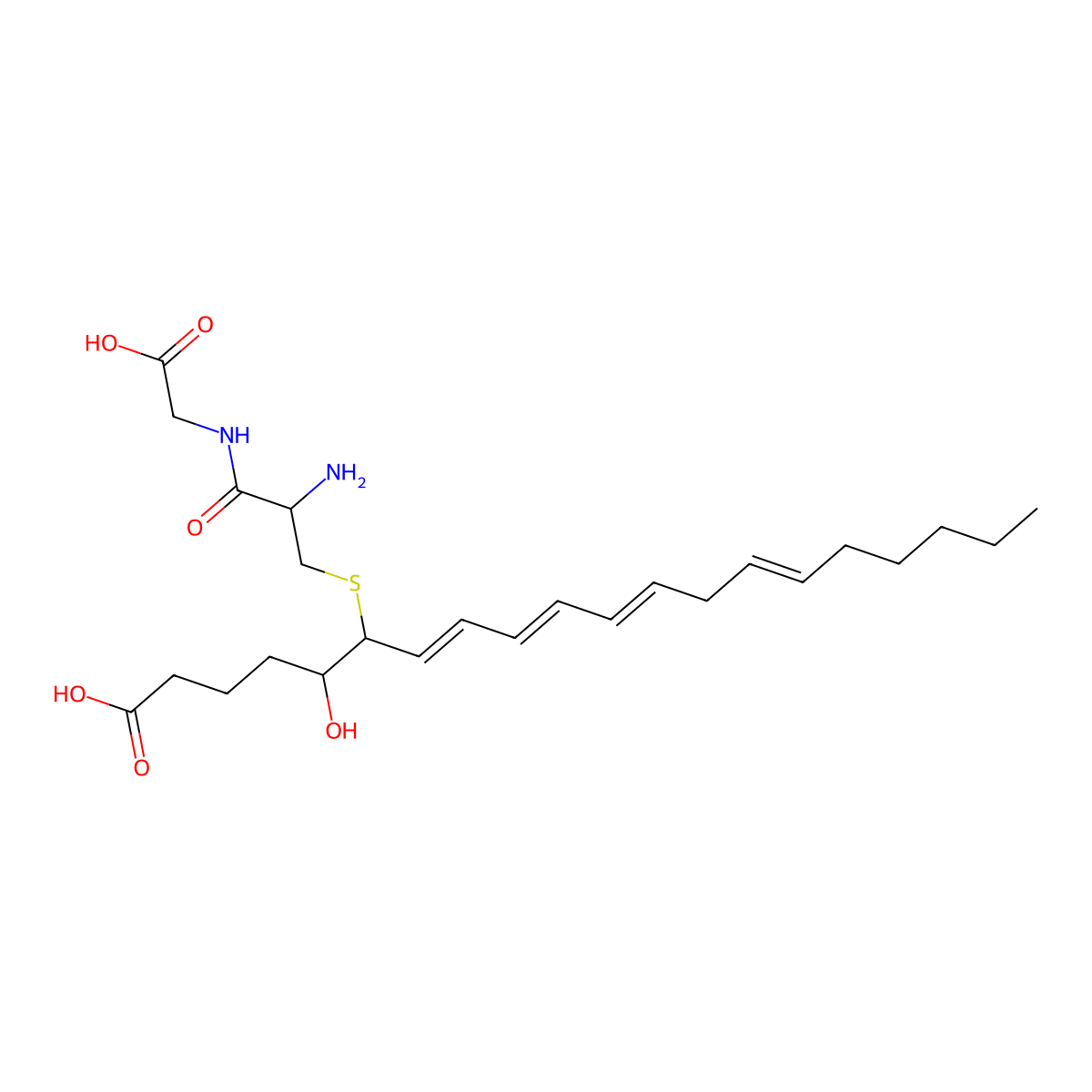 S-(1-Carboxy-4-hydroxynonadeca-6,8,10,13-tetraen-5-yl)cysteinylglycine molecular structure, CAS 757895-56-0