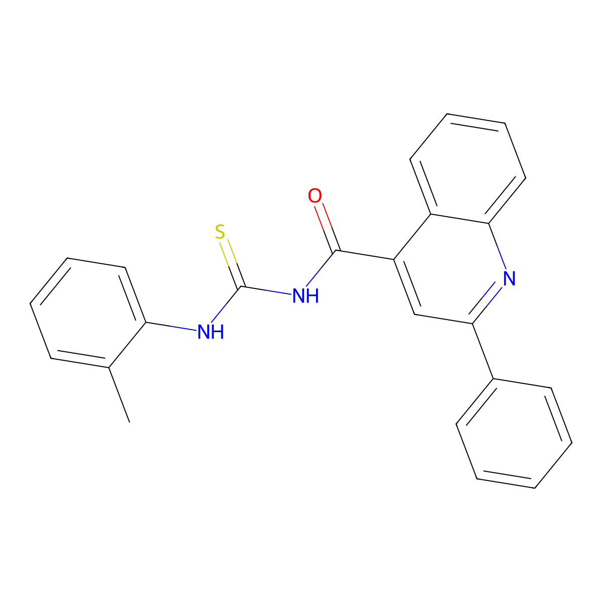 N-[(2-methylphenyl)carbamothioyl]-2-phenylquinoline-4-carboxamide molecular structure, CAS 75792-03-9