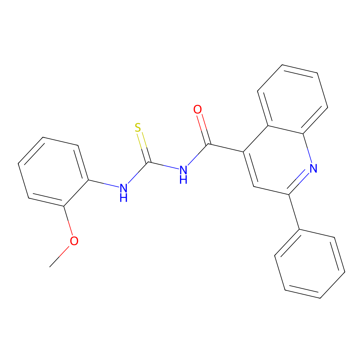 N-[(2-methoxyphenyl)carbamothioyl]-2-phenylquinoline-4-carboxamide molecular structure, CAS 75792-06-2