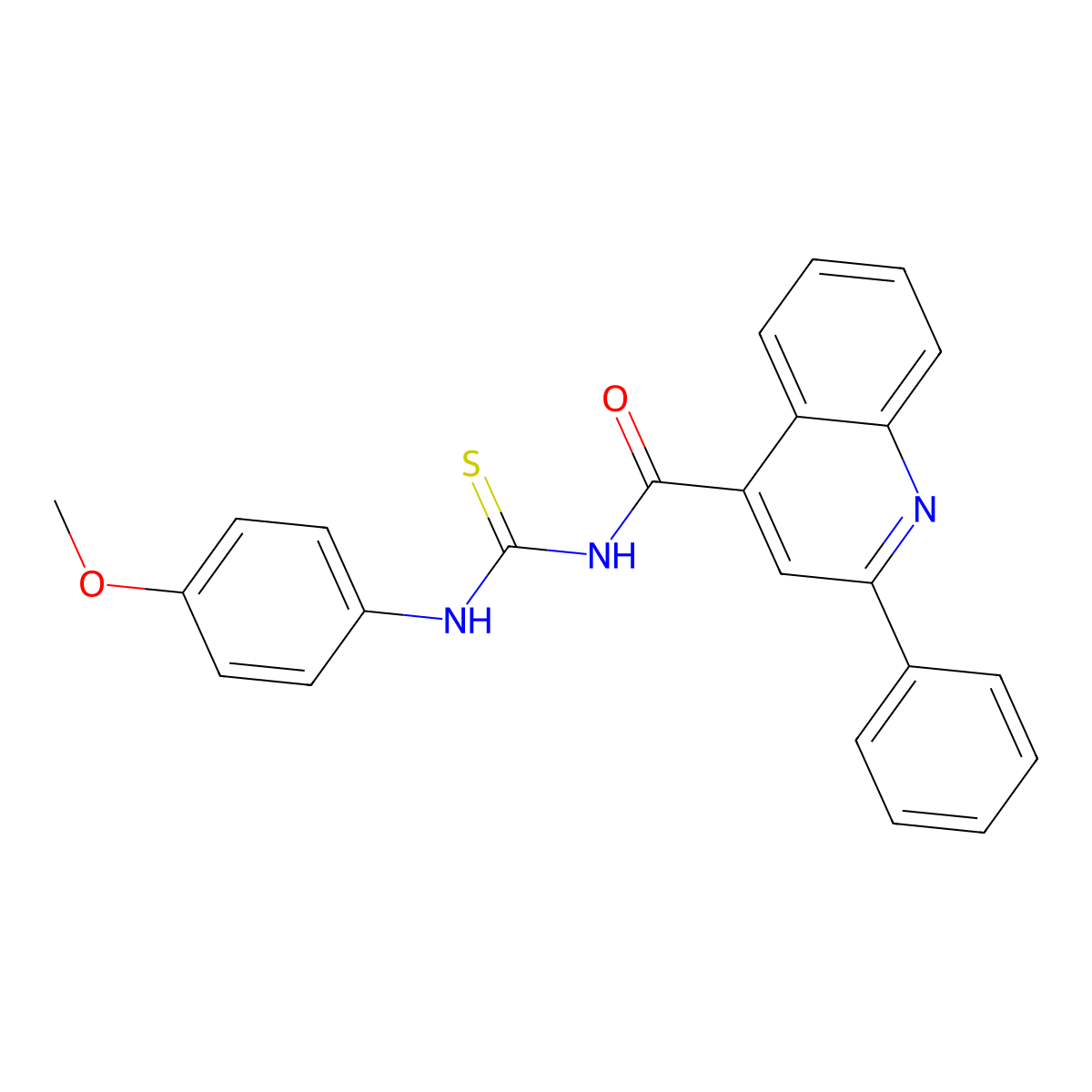 N-[(4-methoxyphenyl)carbamothioyl]-2-phenylquinoline-4-carboxamide molecular structure, CAS 75792-07-3