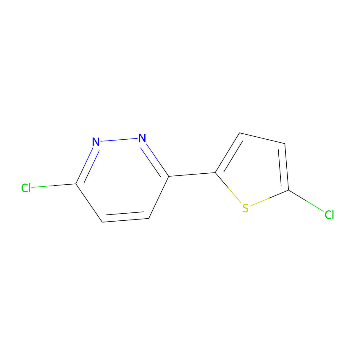 3-Chloro-6-(5-chlorothiophen-2-yl)pyridazine molecular structure, CAS 75792-71-1