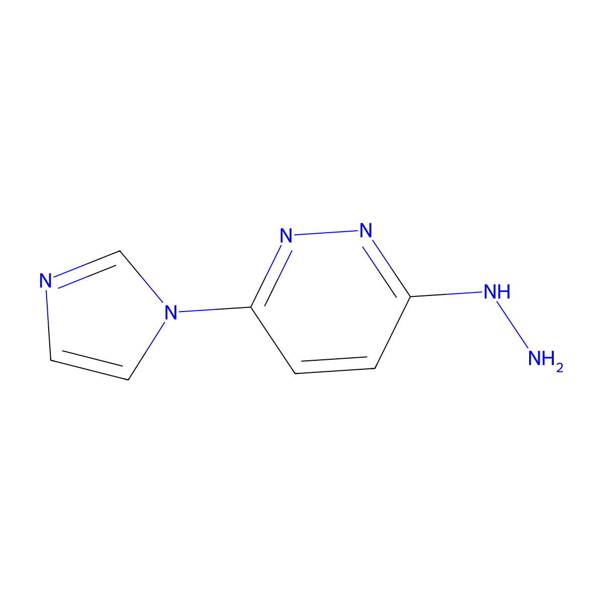 3-hydrazinyl-6-(1H-imidazol-1-yl)pyridazine molecular structure, CAS 75792-76-6