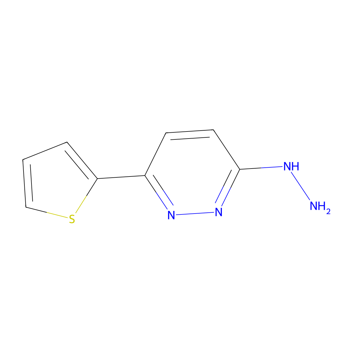 Pyridazine, 3-hydrazino-6-(2-thienyl)- molecular structure, CAS 75792-87-9