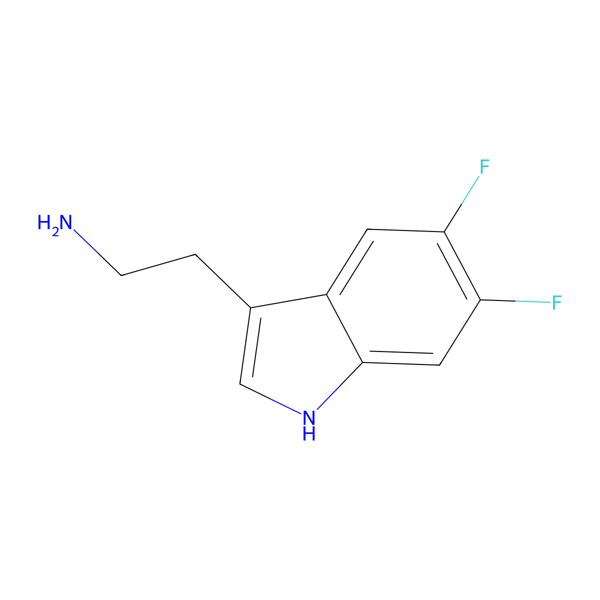 2-(5,6-difluoro-1H-indol-3-yl)ethan-1-amine molecular structure, CAS 757936-32-6