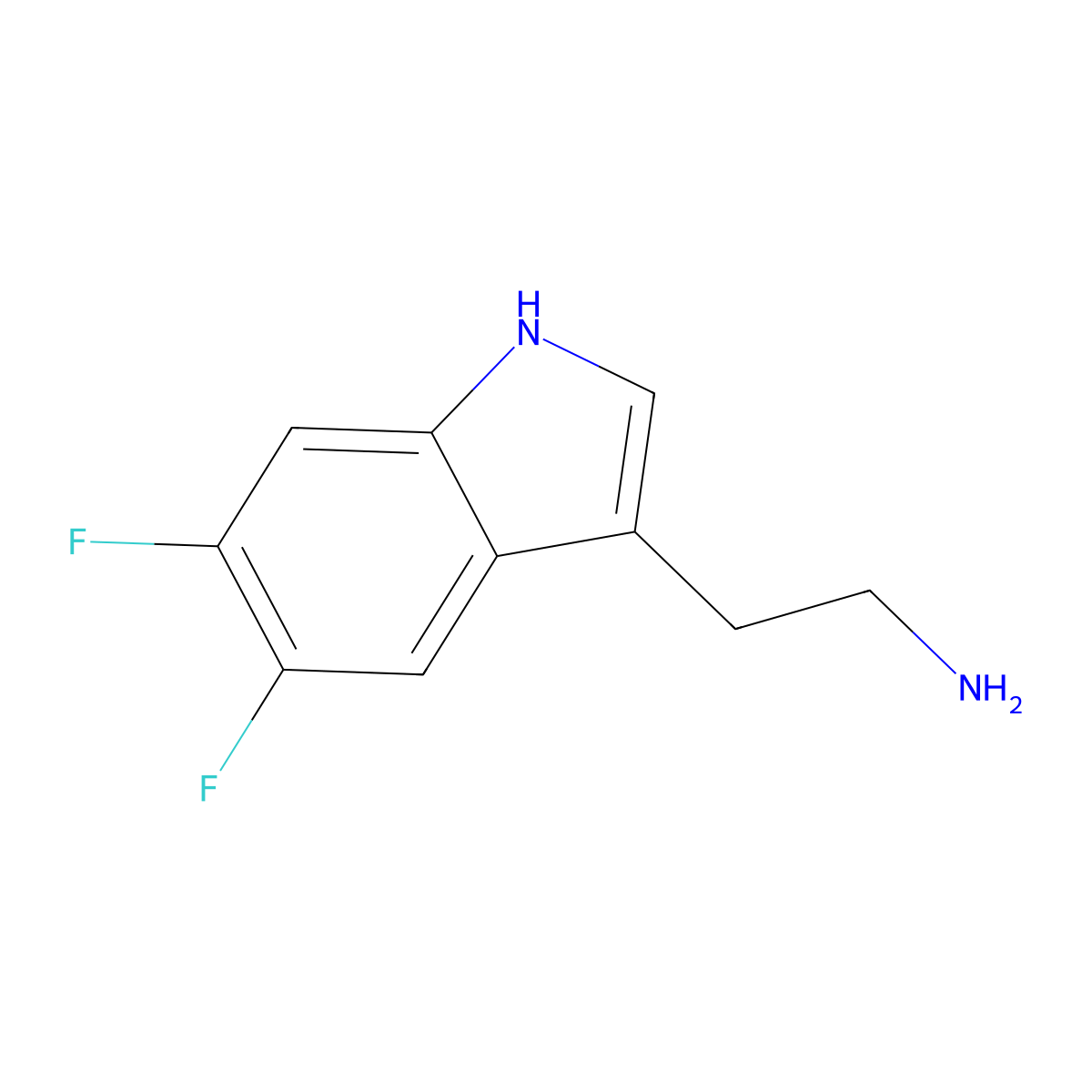 2-(5,6-difluoro-1H-indol-3-yl)ethan-1-amine molecular structure, CAS 757936-32-6