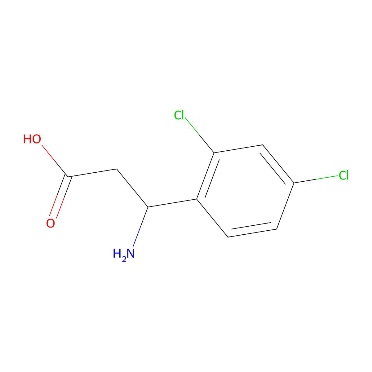 (S)-3-Amino-3-(2,4-dichlorophenyl)propanoic acid molecular structure, CAS 757937-66-9