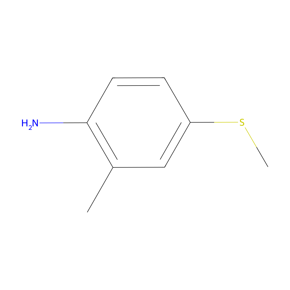 2-Methyl-4-(methylsulfanyl)aniline molecular structure, CAS 75794-20-6