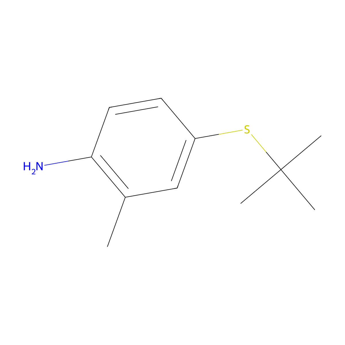 4-(Tert-butylsulfanyl)-2-methylaniline molecular structure, CAS 75794-23-9