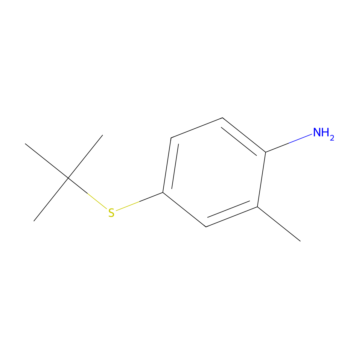 4-(Tert-butylsulfanyl)-2-methylaniline molecular structure, CAS 75794-23-9