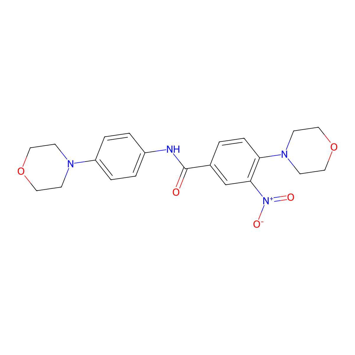 4-morpholin-4-yl-N-(4-morpholin-4-ylphenyl)-3-nitrobenzamide molecular structure, CAS 757944-31-3