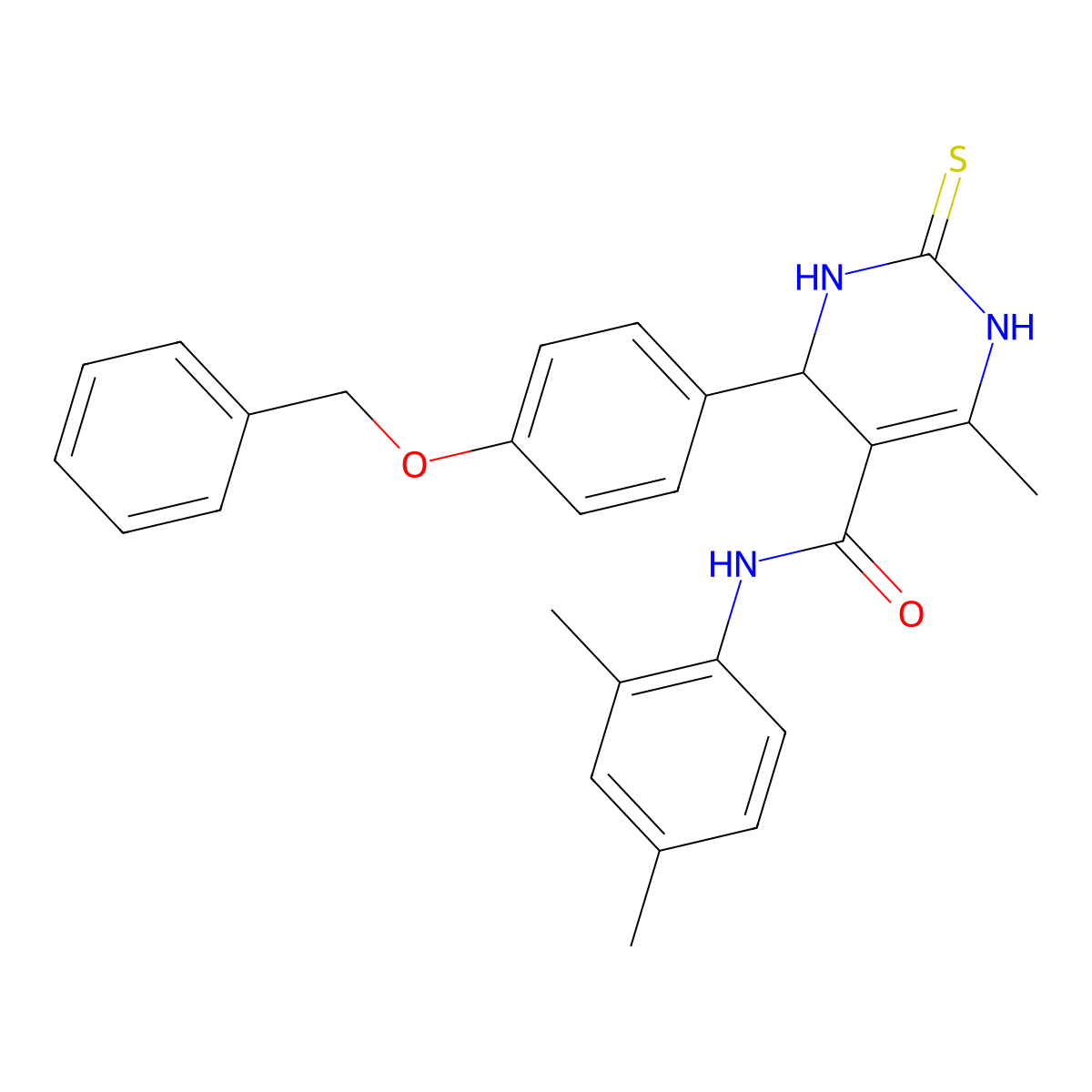 N-(2,4-dimethylphenyl)-6-methyl-4-(4-phenylmethoxyphenyl)-2-sulfanylidene-3,4-dihydro-1H-pyrimidine-5-carboxamide molecular structure, CAS 757944-72-2