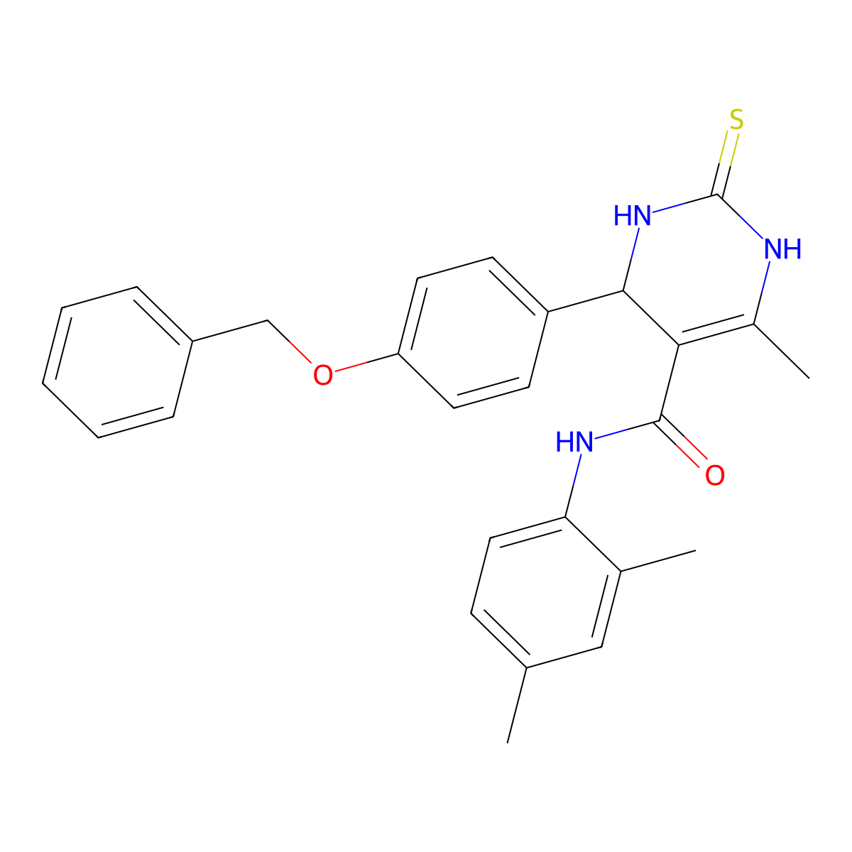 N-(2,4-dimethylphenyl)-6-methyl-4-(4-phenylmethoxyphenyl)-2-sulfanylidene-3,4-dihydro-1H-pyrimidine-5-carboxamide molecular structure, CAS 757944-72-2