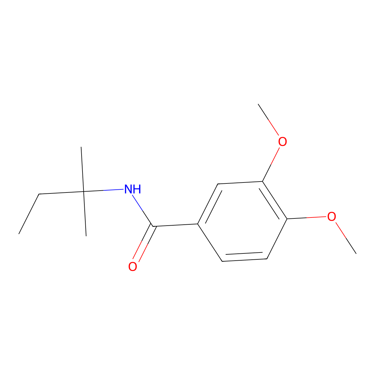 3,4-dimethoxy-N-(2-methylbutan-2-yl)benzamide molecular structure, CAS 757947-25-4