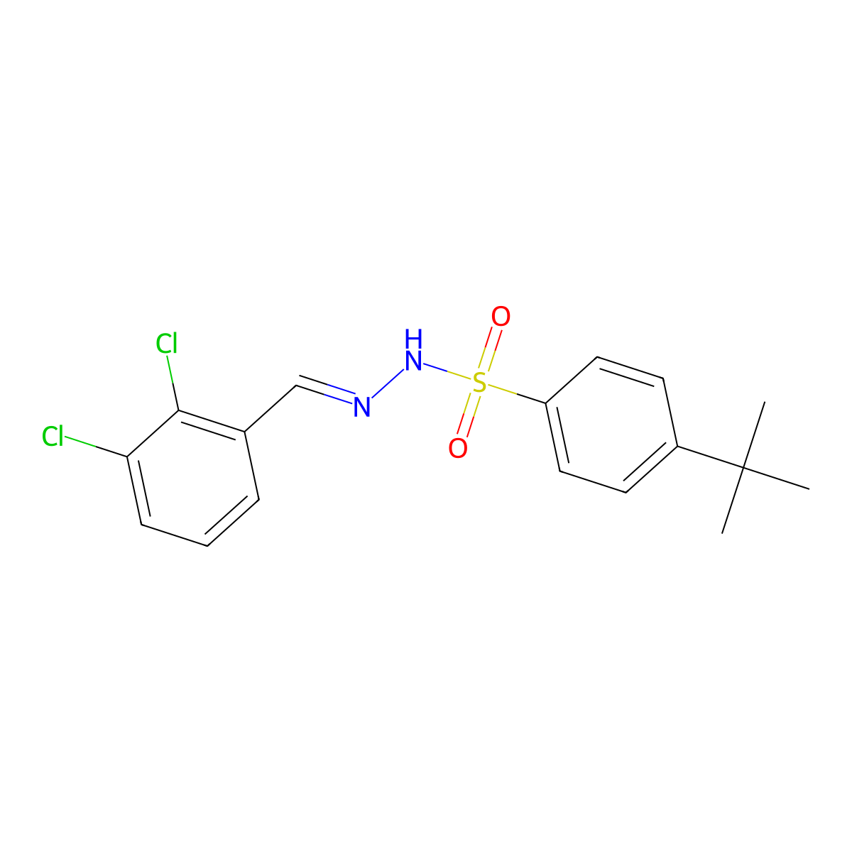 4-tert-butyl-N'-[(E)-(2,3-dichlorophenyl)methylidene]benzenesulfonohydrazide molecular structure, CAS 757948-06-4