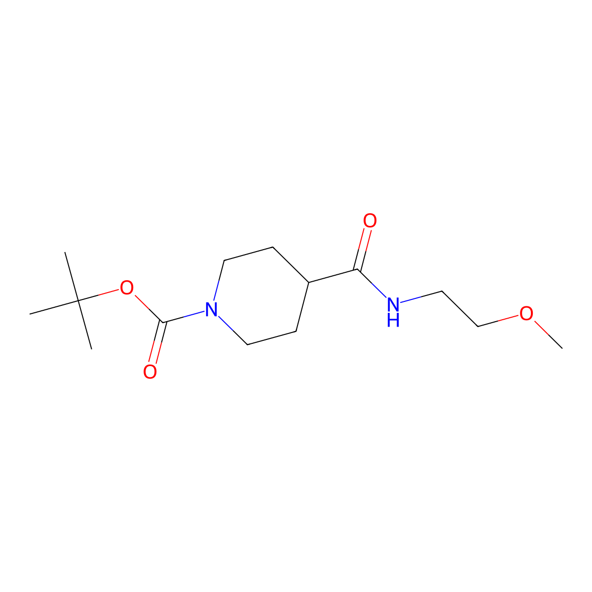 Tert-butyl 4-[(2-methoxyethyl)carbamoyl]piperidine-1-carboxylate molecular structure, CAS 757949-34-1