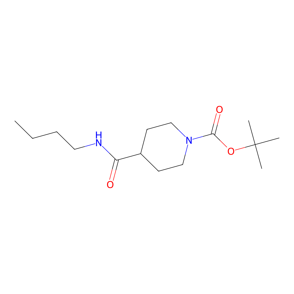 N-Butyl 1-boc-piperidine-4-carboxamide molecular structure, CAS 757949-37-4
