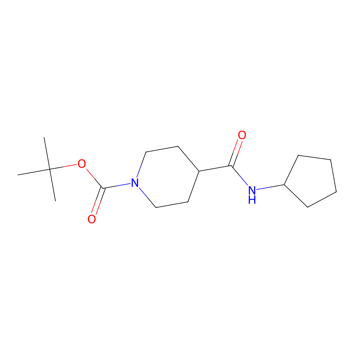 N-Cyclopentyl 1-boc-piperidine-4-carboxamide molecular structure, CAS 757949-46-5