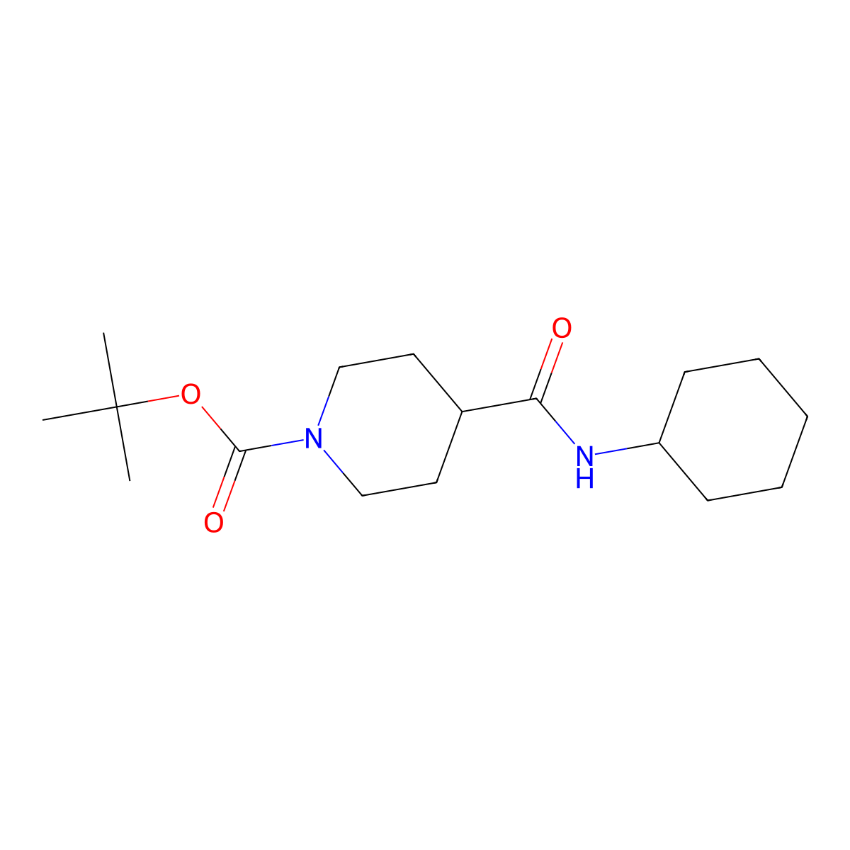 N-Cyclohexyl 1-boc-piperidine-4-carboxamide molecular structure, CAS 757949-48-7
