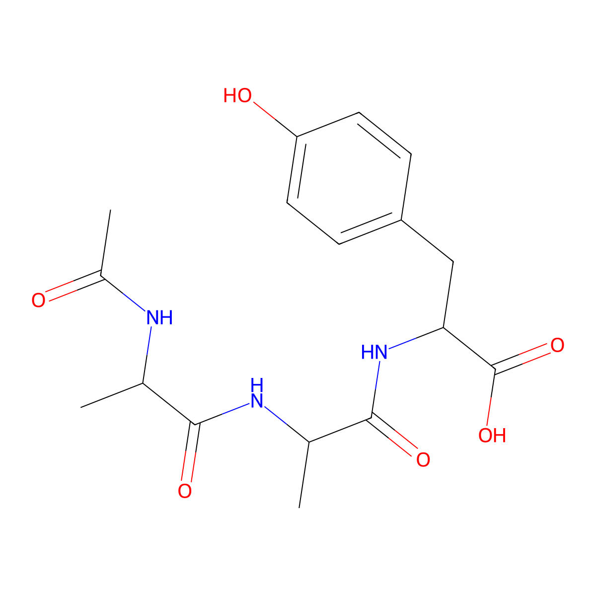 Acetyl-alanyl-alanyl-tyrosine molecular structure, CAS 75795-03-8