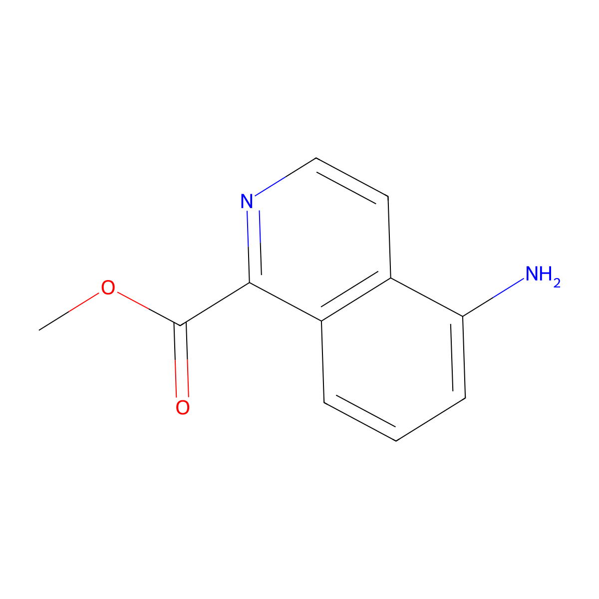 Methyl 5-aminoisoquinoline-1-carboxylate molecular structure, CAS 75795-42-5