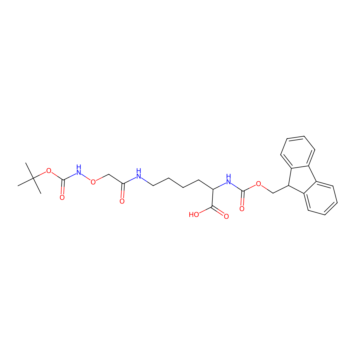 Fmoc-L-Lys(Boc-Aoa)-OH molecular structure, CAS 757960-24-0