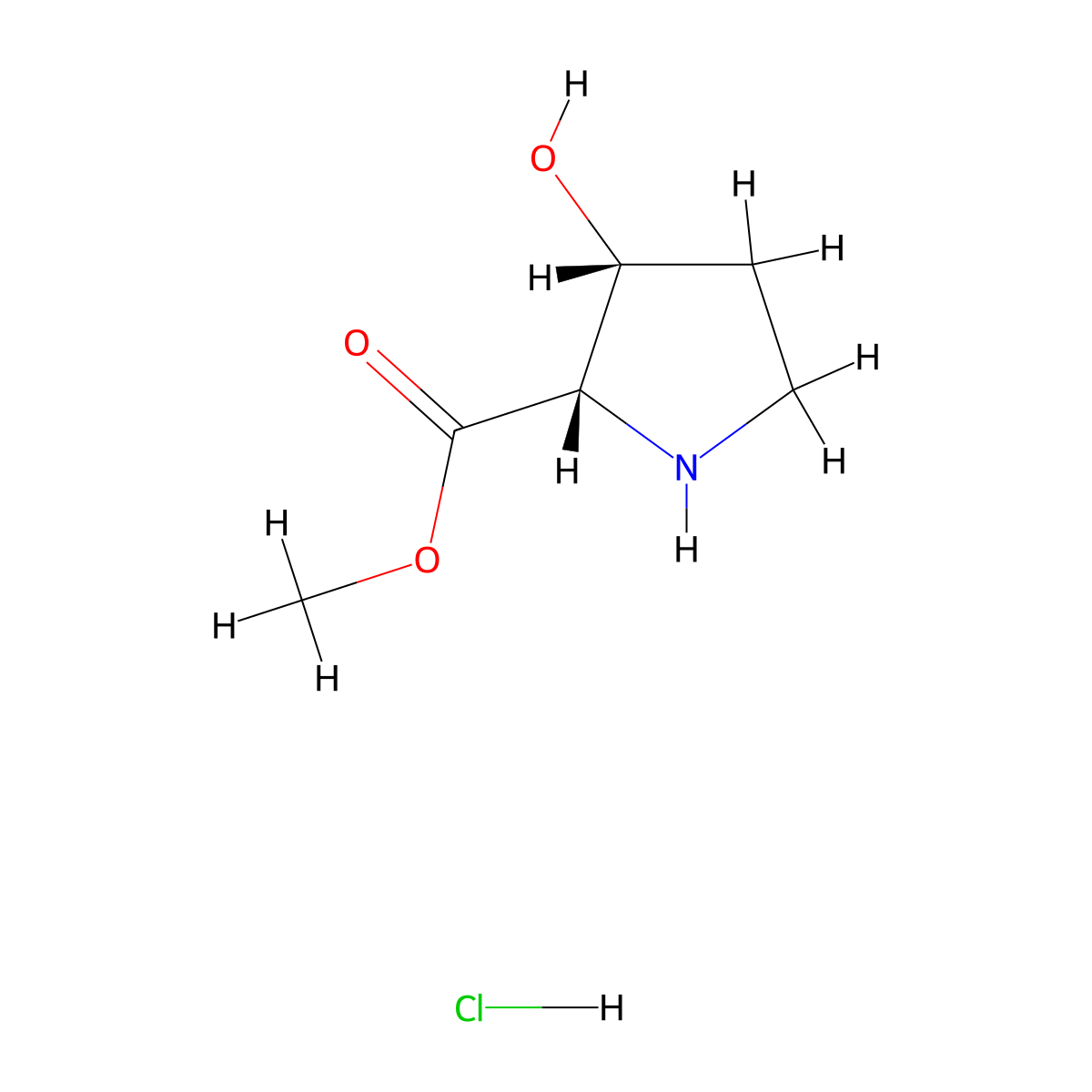 (2S,3R)-methyl 3-hydroxypyrrolidine-2-carboxylate hydrochloride molecular structure, CAS 757961-41-4