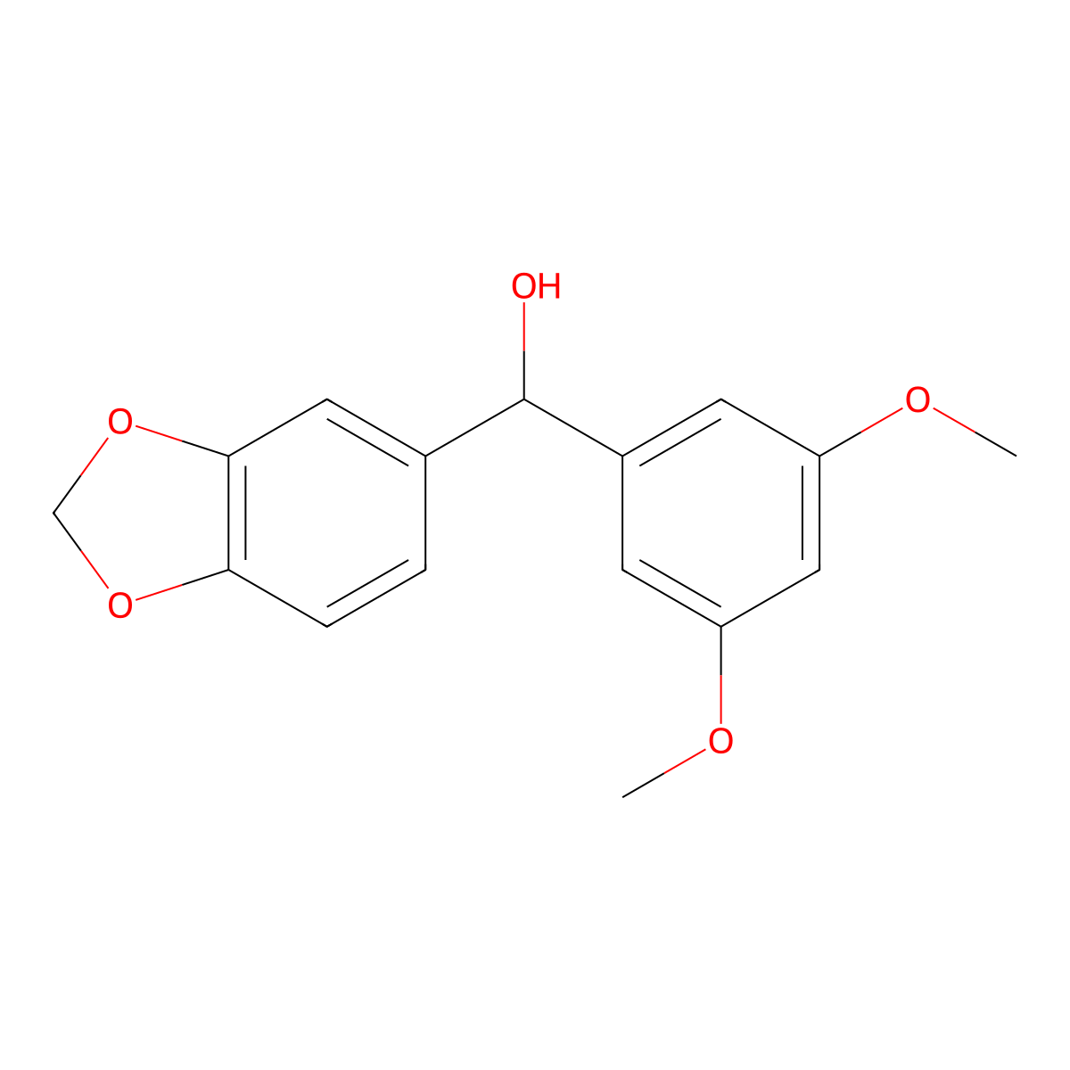 (Benzodioxol-5-yl)(3,5-dimethoxyphenyl)methanol molecular structure, CAS 757961-58-3