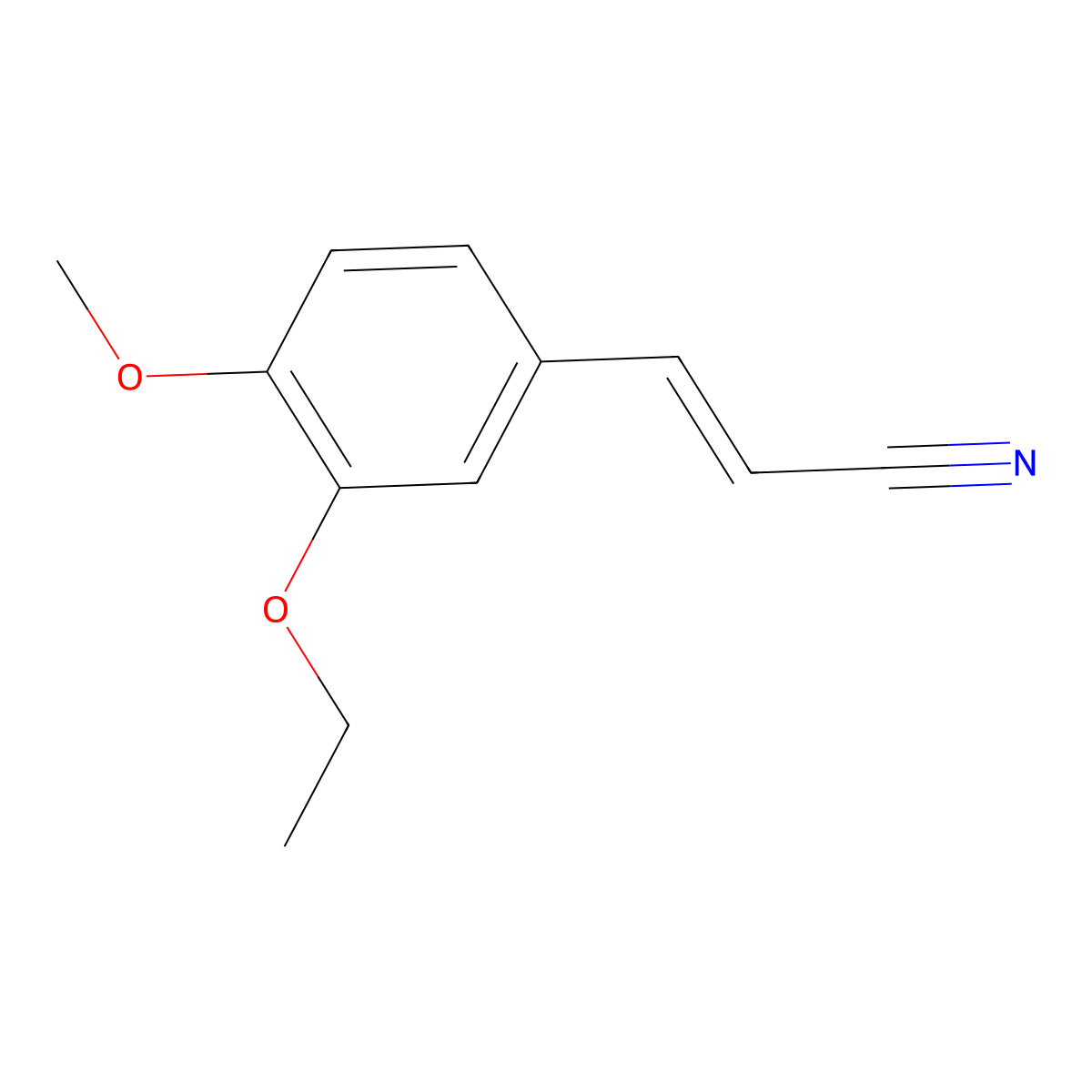 3-(3-Ethoxy-4-methoxyphenyl)prop-2-enenitrile molecular structure, CAS 757962-43-9