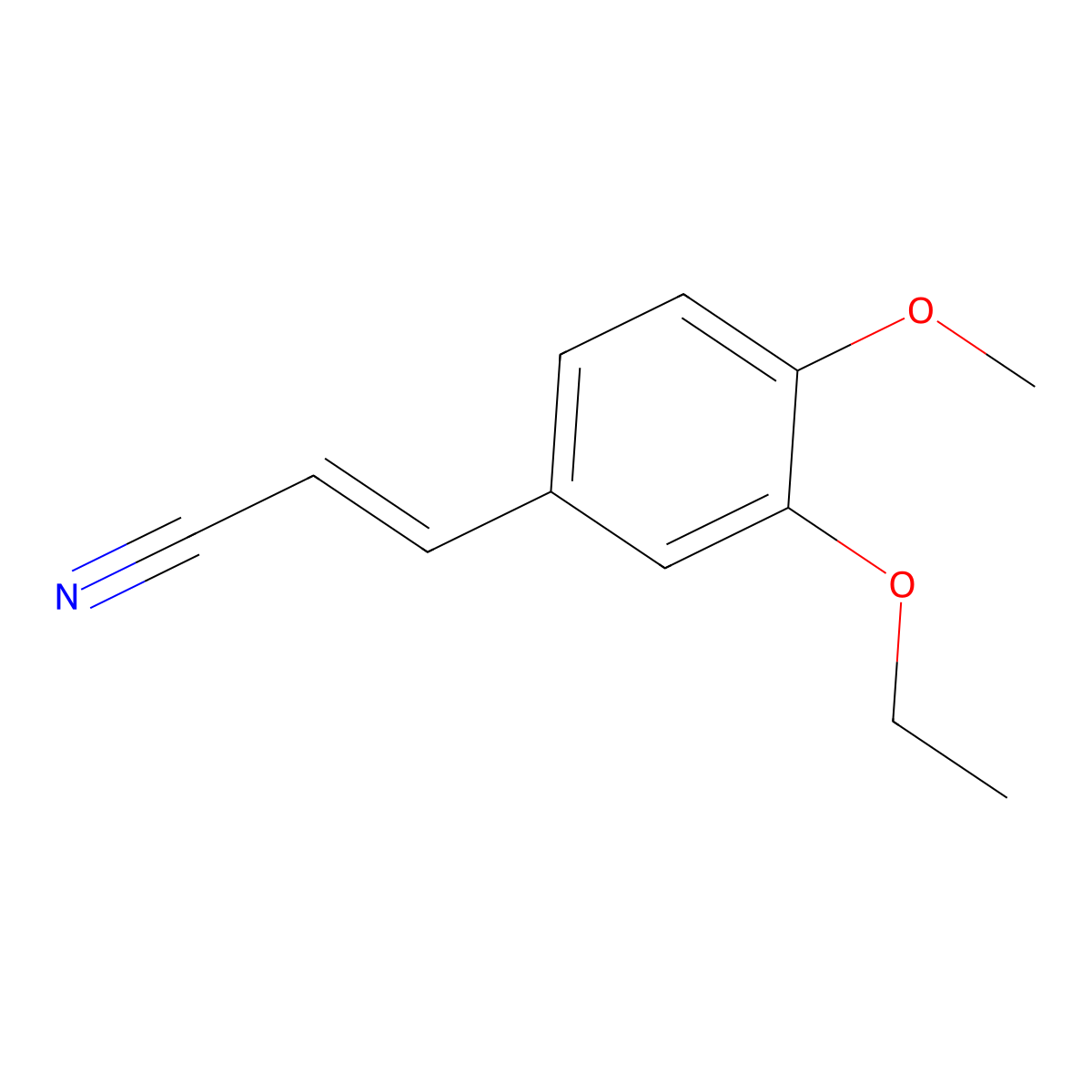 3-(3-Ethoxy-4-methoxyphenyl)prop-2-enenitrile molecular structure, CAS 757962-43-9