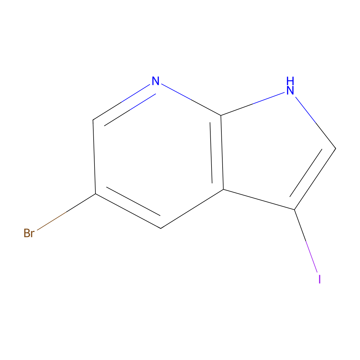 5-Bromo-3-iodo-1H-pyrrolo(2,3-b)pyridine molecular structure, CAS 757978-18-0