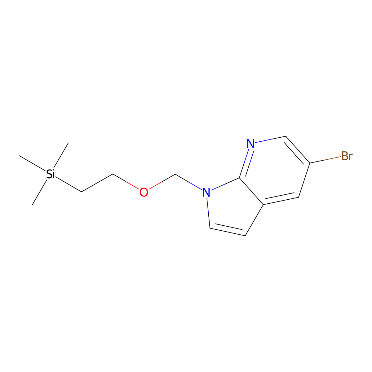 1H-Pyrrolo[2,3-B]pyridine, 5-bromo-1-[[2-(trimethylsilyl)ethoxy]methyl]- molecular structure, CAS 757978-23-7