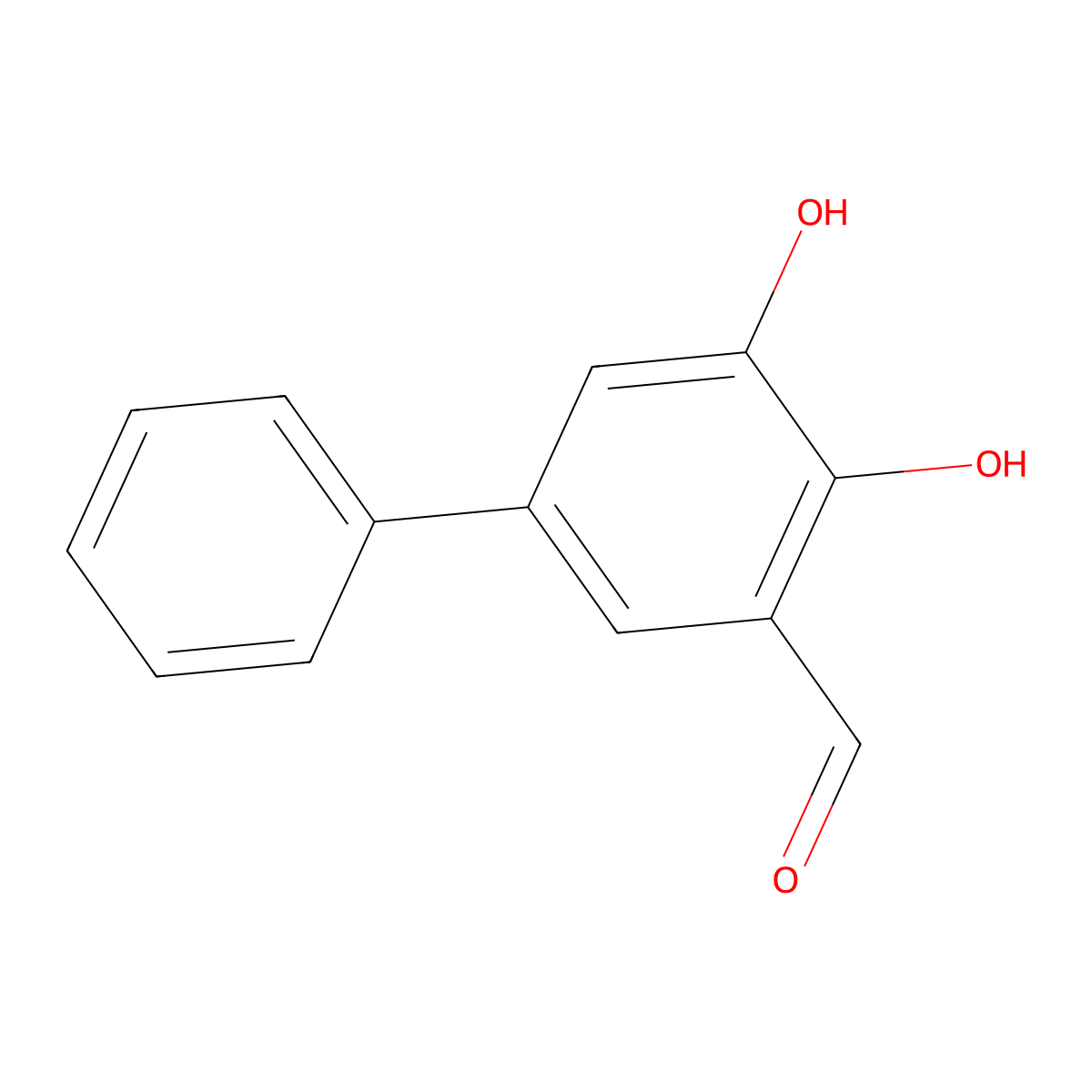 [1,1-Biphenyl]-3-carbaldehyde,4,5-dihydroxy- molecular structure, CAS 757995-89-4