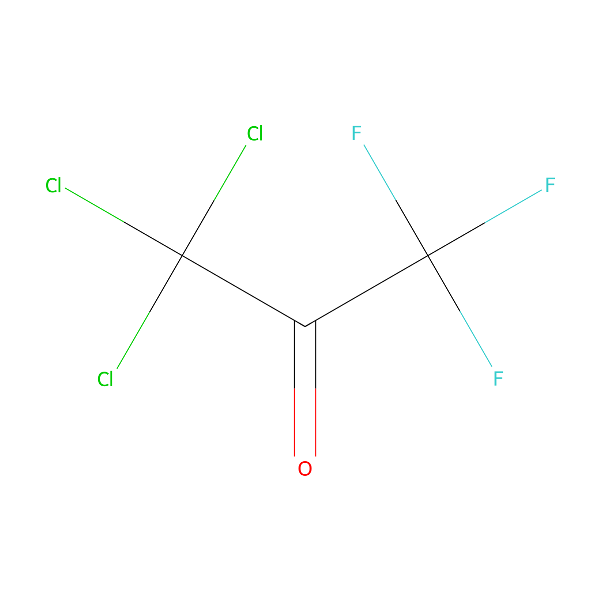 1,1,1-Trichloro-3,3,3-trifluoroacetone molecular structure, CAS 758-42-9